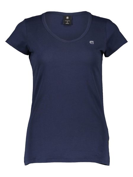 G-Star Koszulka w kolorze granatowym rozmiar: XL. Niebieskie bluzki damskie G-Star, xl, bez wzorów, z bawełny, retro, bez kołnierzyka, bez ramiączek. Za 77.95 zł.