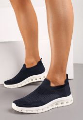 Granatowe Buty Sportowe ze Skarpetkową Cholewką do Kostki Eirona. Niebieskie obuwie sportowe casual damskie Born2be. Za 54.99 zł.