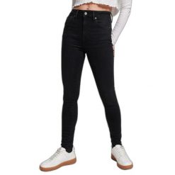 Damskie jeansy skinny z wysoką talią Superdry Vintage. Czarne jeansy damskie Superdry, bez wzorów, z jeansu. Za 372.70 zł.