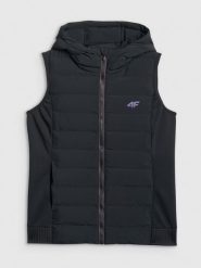 4F Bezrękawnik z wypełnieniem syntetycznym damski - czarny M. Czarne kamizelki damskie 4F, m, bez wzorów, z materiału, bez kaptura. Za 249.99 zł.