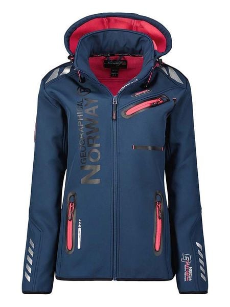 Geographical Norway Kurtka softshellowa "Assor" w kolorze granatowym rozmiar: XL. Niebieskie kurtki sportowe damskie Geographical Norway, xl, bez wzorów, bez kaptura. Za 231.68 zł.