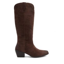 Kozaki Lasocki. Brązowe kozaki damskie Lasocki, bez obcasa, na słupku, bez zapięcia. Za 369.99 zł.