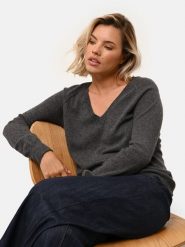 Just Cashmere Kaszmirowy sweter "Phoebe" w kolorze antracytowym rozmiar: L. Czarne swetry klasyczne damskie Just Cashmere, l, z kaszmiru, bez kołnierzyka. Za 427.45 zł.