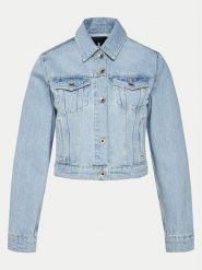 Patrizia Pepe Kurtka jeansowa 8O0170/D1WZB-CA49 Niebieski Regular Fit. Niebieskie kurtki damskie Patrizia Pepe, bez wzorów, z bawełny, bez kaptura. Za 669.99 zł.
