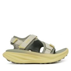 Sandały Teva. Zielone sandały damskie Teva, bez wzorów, bez obcasa, na płaskiej podeszwie, bez zapięcia. Za 499.99 zł.