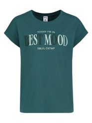 Sublevel Koszulka w kolorze morskim rozmiar: S. Niebieskie bluzki damskie Sublevel, s, bez wzorów, z bawełny, bez kołnierzyka, bez ramiączek. Za 43.99 zł.