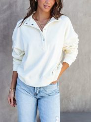 Milan Kiss Bluza w kolorze kremowym rozmiar: L. Brązowe bluzy damskie Milan Kiss, l, bez wzorów, bez kaptura. Za 173.60 zł.