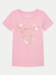 Guess T-Shirt K5GI14K6YW4 Różowy Regular Fit. Czerwone koszulki i t-shirty dziewczęce Guess, z aplikacjami, z bawełny, bez kołnierzyka, bez ramiączek. Za 79.99 zł.