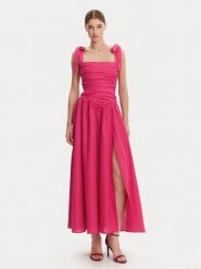BARDOT Sukienka koktajlowa 59877DB Różowy Regular Fit. Czerwone sukienki damskie Bardot, bez wzorów, ze lnu, wizytowe, bez ramiączek. Za 699.99 zł.