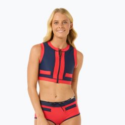 Góra od stroju kąpielowego Rip Curl Coco Short Sleeve Vest. Niebieskie bikini RIPCURL, bez wzorów. Za 339.99 zł.