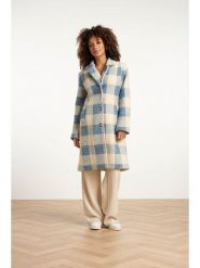 Smashed Lemon Płaszcz przejściowy w kolorze kremowo-błękitnym rozmiar: L. Brązowe płaszcze damskie Smashed Lemon, l, bez wzorów, bez kaptura. Za 226.77 zł.