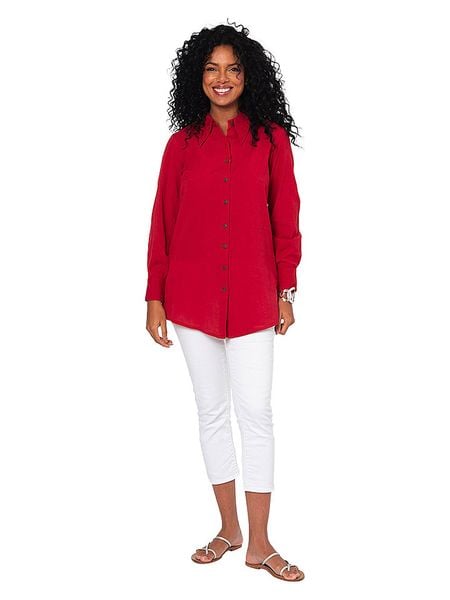 Aller Simplement Koszula w kolorze czerwonym rozmiar: 42. Czerwone koszule damskie Aller Simplement, bez wzorów, klasyczne, bez kołnierzyka, bez ramiączek. Za 83.03 zł.