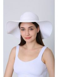 Lucky Bees Kapelusz przeciwsłoneczny w kolorze białym rozmiar: onesize. Białe kapelusze damskie Lucky Bees, bez wzorów, z materiału. Za 73.99 zł.