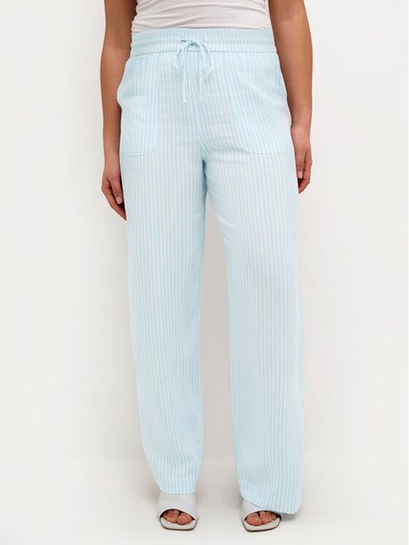 Kaffe Spodnie materiałowe Milia 10508314 Błękitny Loose Fit. Niebieskie spodnie materiałowe damskie Kaffe, bez wzorów, z materiału. Za 129.99 zł.