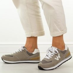 Khaki sportowe buty damskie Vanhorn 27300. Brązowe obuwie sportowe casual damskie Vanhorn, z dresówki, trekkingowe. W wyprzedaży za 143.65 zł.