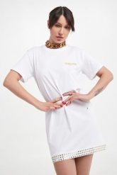 Sukienka mini typu t-shirt PATRIZIA PEPE. Sukienki damskie Patrizia Pepe, bez wzorów, bez ramiączek. W wyprzedaży za 716.23 zł.
