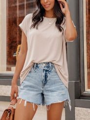 LA Angels Koszulka w kolorze beżowym rozmiar: XL. Brązowe bluzki damskie LA Angels, xl, bez wzorów, bez kołnierzyka, bez ramiączek. Za 139.95 zł.