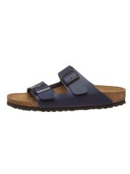 Birkenstock Klapki "Arizona" w kolorze granatowym rozmiar: 40. Niebieskie klapki damskie Birkenstock, bez wzorów, z otwartym noskiem, bez obcasa, bez zapięcia. Za 285.49 zł.