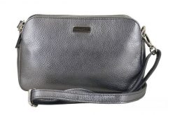 Listonoszka metalizowana BARBERINI'S c. srebrna 978-46. Szare shopper bag Barberinis, bez wzorów, ze skóry, małe, bez dodatków. Za 229.99 zł.
