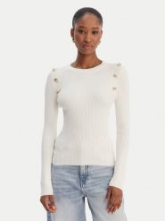 Guess Sweter W6RR58 Z2YK2 Écru Regular Fit. Swetry klasyczne damskie Guess, m, z wiskozy, bez kołnierzyka. Za 399.99 zł.