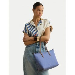 Torebka LAUREN RALPH LAUREN. Niebieskie shopper bag Lauren Ralph Lauren, bez wzorów, bez dodatków. Za 499.99 zł.
