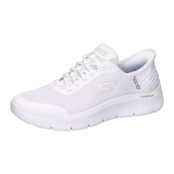 Tenisówki Skechers Model Slip-ins Go Walk Flex Kolor Biały. Białe trampki damskie Skechers, bez wzorów, z materiału, bez zapięcia. Za 455.00 zł.