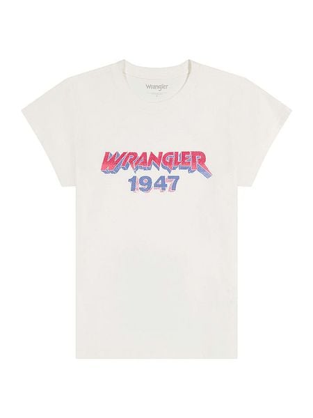 Wrangler Koszulka w kolorze kremowym rozmiar: M. Brązowe bluzki damskie Wrangler, m, bez wzorów, z bawełny, bez kołnierzyka, bez ramiączek. Za 65.54 zł.