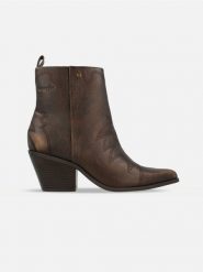 Wrangler Botki "Mae" w kolorze brązowym rozmiar: 37. Brązowe botki damskie Wrangler, eleganckie, bez obcasa, bez zapięcia. Za 224.95 zł.