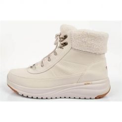Buty do chodzenia damskie Skechers 144756 nat. Białe obuwie sportowe damskie Skechers, z materiału, za kostkę, bez zapięcia, trekkingowe. Za 486.00 zł.