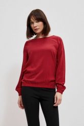 Wiskozowa koszula bordowa. Czerwone koszule damskie MOODO, xs, bez wzorów, z wiskozy, bez kołnierzyka, bez ramiączek. W wyprzedaży za 26.99 zł.