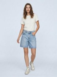 LTB Bermudy dżinsowe "Lizzie" w kolorze błękitnym rozmiar: L. Niebieskie szorty damskie LTB, z aplikacjami, z podwyższonym stanem. Za 100.99 zł.