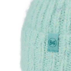Czapka BUFF KNITTED & FLEECE BAND BEANIE EYLA. Niebieskie czapki damskie Buff, bez wzorów, z elastanu. Za 145.60 zł.