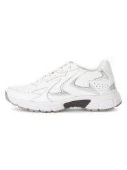 Gabor Skórzane sneakersy w kolorze srebrno-białym rozmiar: 36. Białe obuwie sportowe damskie Gabor, ze skóry, bez zapięcia. Za 218.05 zł.