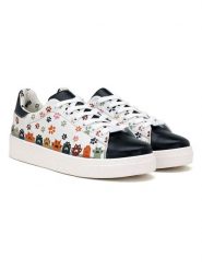 Goby Skórzane sneakersy w kolorze biało-czarnym ze wzorem rozmiar: 41. Białe obuwie sportowe damskie Goby, bez zapięcia. Za 298.67 zł.