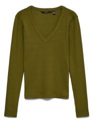 Vero Moda Koszulka w kolorze oliwkowym rozmiar: XS. Brązowe bluzki damskie Vero Moda, xs, bez wzorów, z bawełny, bez kołnierzyka, bez ramiączek. Za 73.95 zł.
