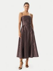 Rinascimento Sukienka koktajlowa CFC0129296003 Brązowy ciemny Regular Fit. Brązowe sukienki damskie Rinascimento, bez wzorów, z syntetyku, wizytowe, bez ramiączek. Za 819.99 zł.