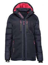Geographical Norway Kurtka zimowa "Beachwood" w kolorze granatowym rozmiar: L. Niebieskie kurtki damskie Geographical Norway, na zimę, l, z aplikacjami, z puchu, bez kaptura. Za 237.17 zł.