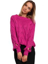 Made of emotion Sweter w kolorze różowym rozmiar: S/M. Różowe swetry klasyczne damskie Made Of Emotion, m, bez kołnierzyka. Za 131.74 zł.