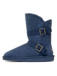 ISLAND BOOT Botki zimowe "Candace" w kolorze granatowym rozmiar: 36. Niebieskie botki damskie Island Boot, na zimę, z materiału, bez obcasa, bez zapięcia. Za 195.95 zł.