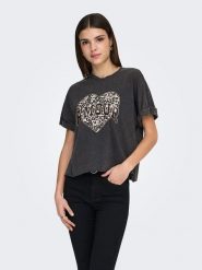 ONLY Koszulka w kolorze czarnym rozmiar: XL. Czarne bluzki damskie Only, xl, bez wzorów, z bawełny, bez kołnierzyka, bez ramiączek. Za 60.99 zł.