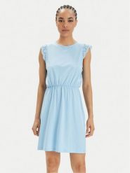 Vero Moda Sukienka letnia Emily 10305216 Błękitny Regular Fit. Niebieskie sukienki damskie Vero Moda, bez wzorów, z bawełny, bez ramiączek. Za 169.99 zł.