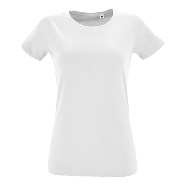 Koszulka Damska Regent Z Okrągłym Dekoltem I Dopasowanym Krojem. Białe koszulki damskie SOL'S, l, bez wzorów, bez kołnierzyka, bez ramiączek. Za 35.99 zł.