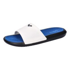 Klapki na basen Arena Marco X Grip Hook z wkładką masującą. Białe klapki damskie Arena, bez wzorów, bez obcasa, bez zapięcia. Za 99.00 zł.