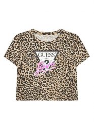 Guess T-Shirt J6RI08 K6YW4 Beżowy Regular Fit. Brązowe koszulki i t-shirty dziewczęce Guess, z aplikacjami, z bawełny, bez kołnierzyka, bez ramiączek. Za 139.99 zł.