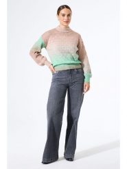 Garcia Sweter w kolorze beżowo-miętowym rozmiar: XL. Brązowe swetry klasyczne damskie Garcia, xl, ze splotem, bez kołnierzyka. Za 131.43 zł.