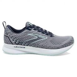Buty do biegania damskie Brooks Levitate 5. Szare obuwie sportowe damskie Brooks, z gumy, bez zapięcia, do biegania. Za 724.65 zł.