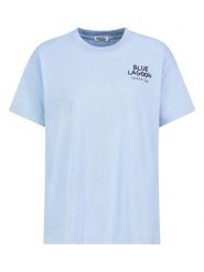 Sublevel Koszulka w kolorze błękitnym rozmiar: L. Niebieskie bluzki damskie Sublevel, l, bez wzorów, z bawełny, bez kołnierzyka, bez ramiączek. Za 43.99 zł.