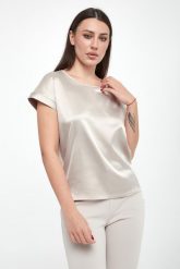 T-shirt damski satynowy Taila JOOP!. T-shirty damskie Joop!, xxs, bez wzorów, z satyny, bez kołnierzyka. W wyprzedaży za 383.20 zł.
