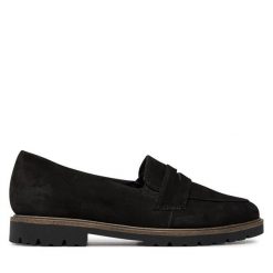 Mokasyny Tamaris. Czarne mokasyny damskie Tamaris, bez obcasa. Za 239.99 zł.