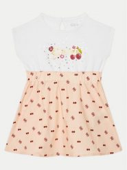 Guess Sukienka codzienna K5GK01 K6YW4 Pomarańczowy Regular Fit. Brązowe sukienki dziewczęce Guess, z aplikacjami, z bawełny, bez ramiączek, proste. Za 129.99 zł.